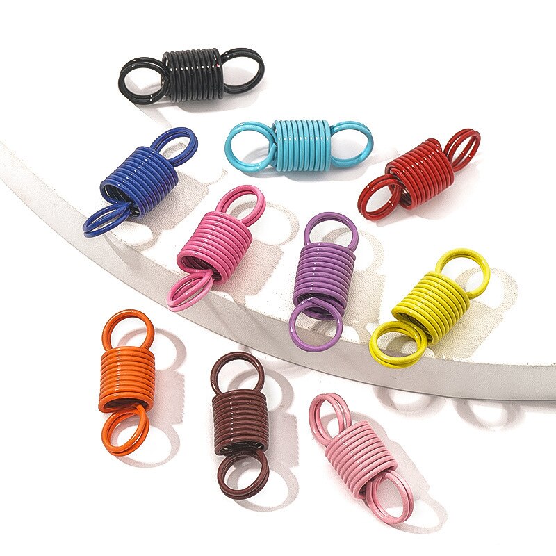 20pcs/llot Color Spring Double Hole Link Buckle Spiral Tension Spring Buckle Diy Jewelry Accessories Tension Spring Wholesale