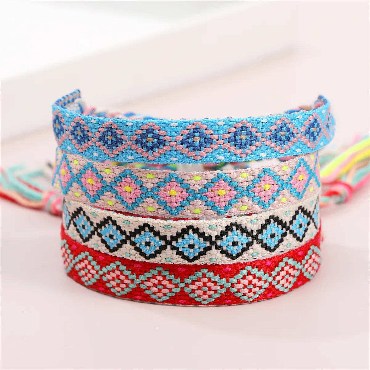 Nepal Woven Friendship Bracelets Adjustable Braided Bracelets with A Sliding Knot Closure for Kid Women Men Waterproof Anklets