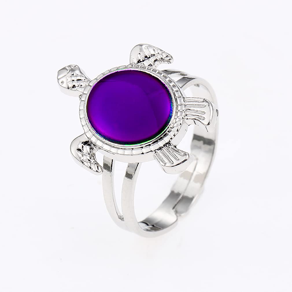 3Pcs/lot Animal Mood Ring Adjustable Size Turtle Dolphin Temperature Change Color Rings for Women Decoration Gifts