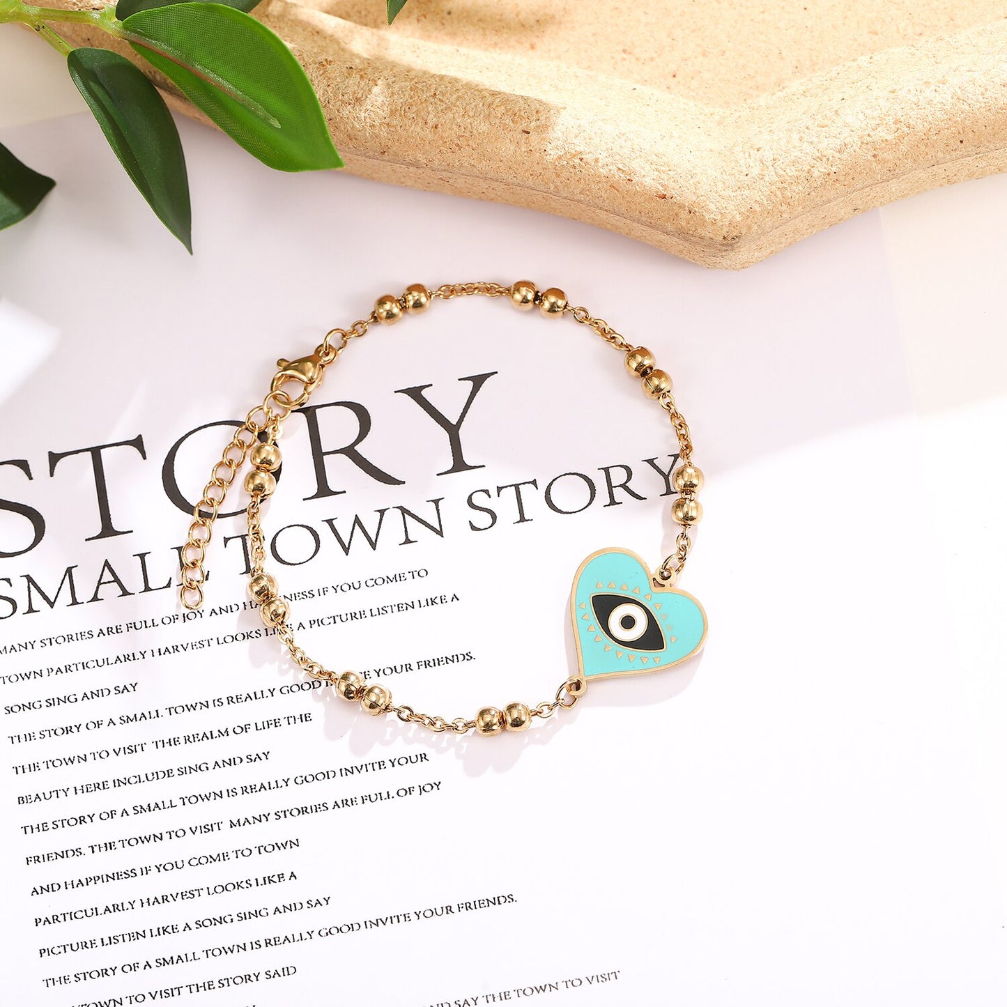Stainless Steel Oil Drip Evil Eye Pendant Bracelet for Women Men Steel Titanium Minimalist Bangle Anklet Jewelry Wholesale