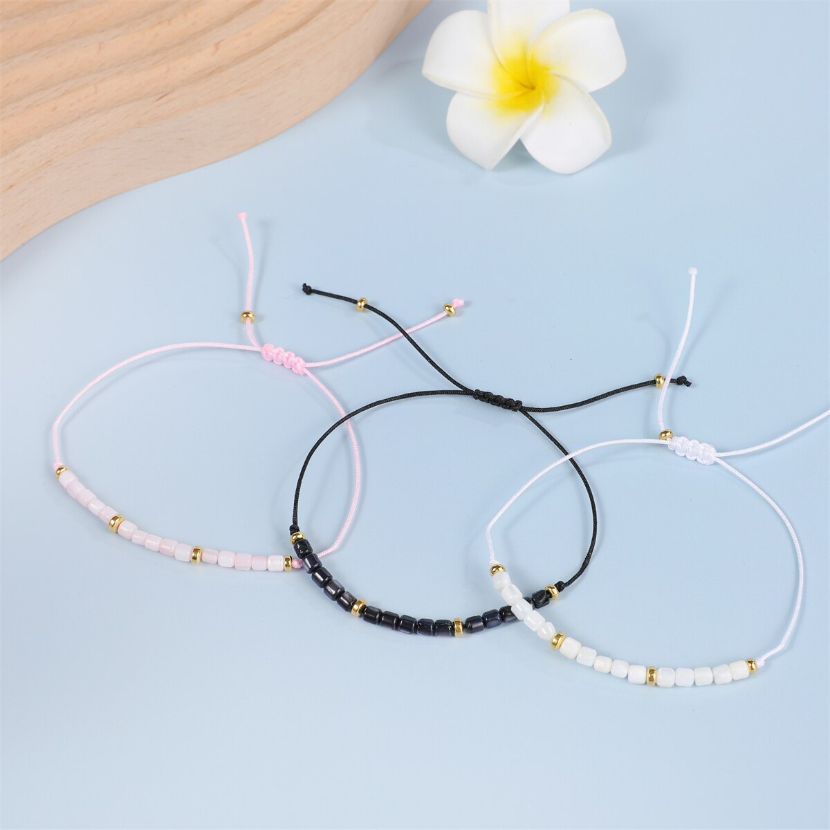 12pcs Cylindrical Shell Beaded Braided Bracelet Set for Women Crystal Bead Chain Anklet Jewelry Gifts Wholesale