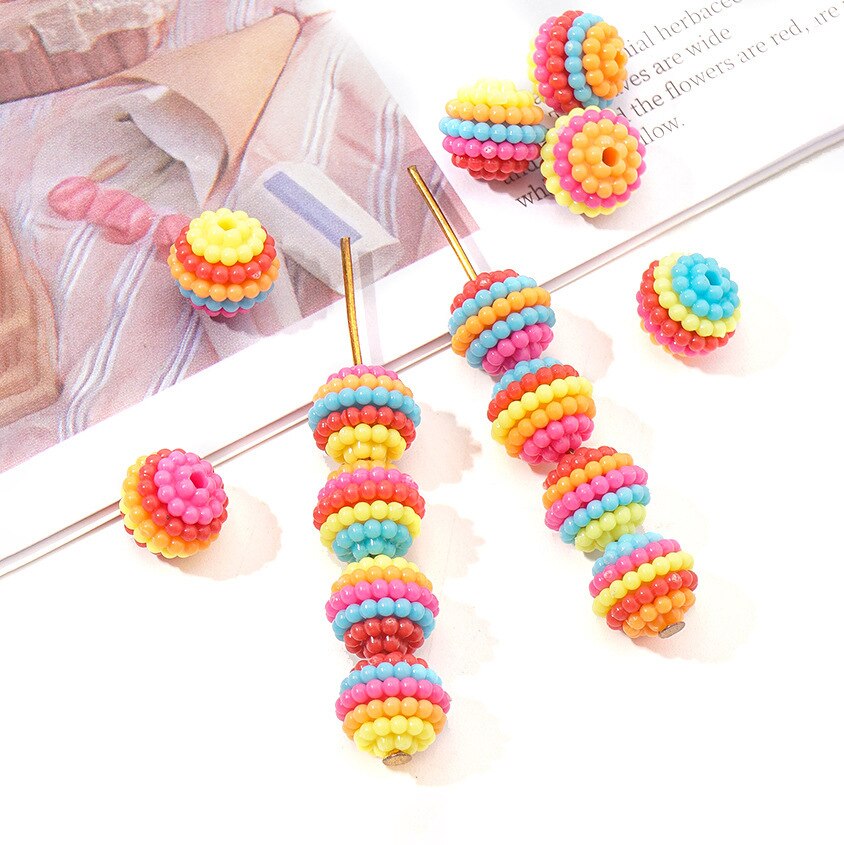 100Pcs/lot 10mm ABS Colorful Bayberry Ball Loose Beads for Jewelry Making Necklaces Bracelets DIY Accessories Wholesale