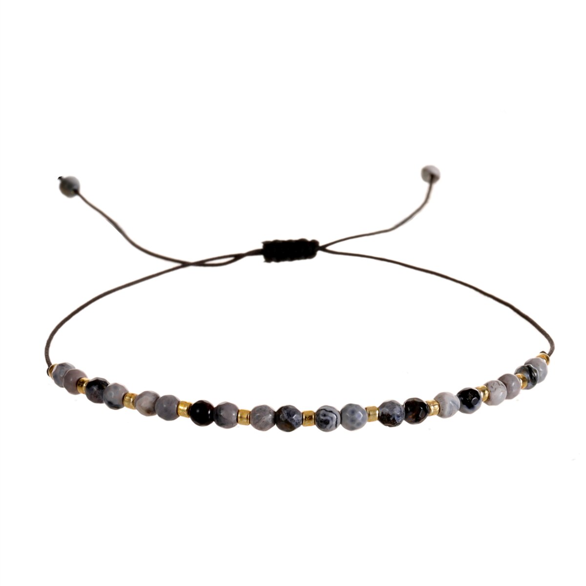 Faceted Crystal Beads Natural Stone Harms Bracelet Women Men Boho Adjustable Hand Braided Chain Healing Yoga Jewelry