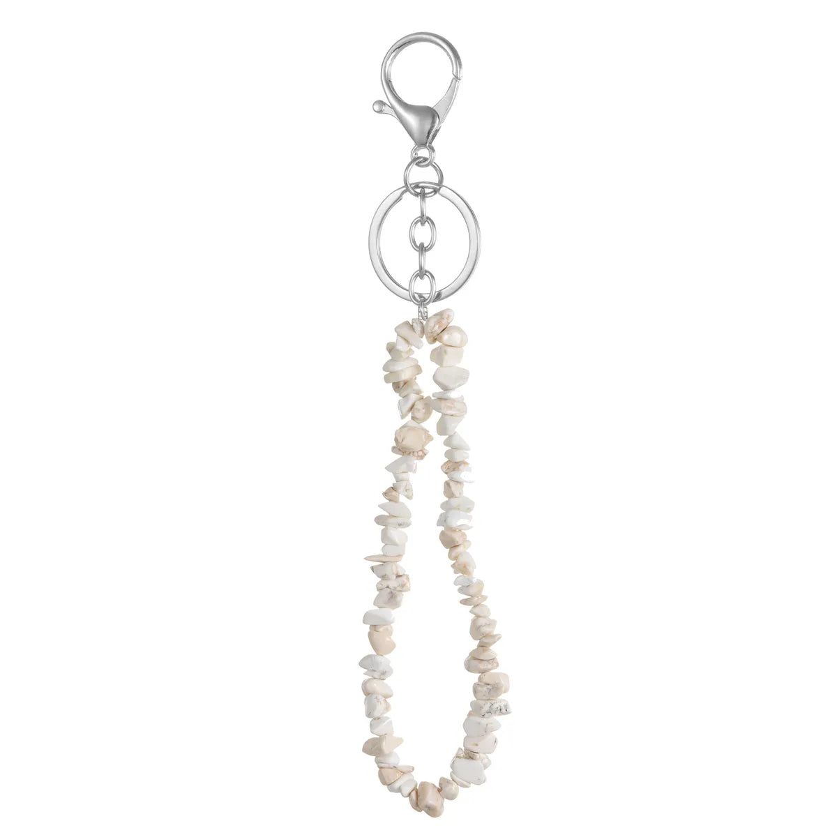 Natural Stone Mobile Phone Chain for Men Women Gravel Amethyst Quartz Stone Keychain Anti-lost Lanyard Bag Charm