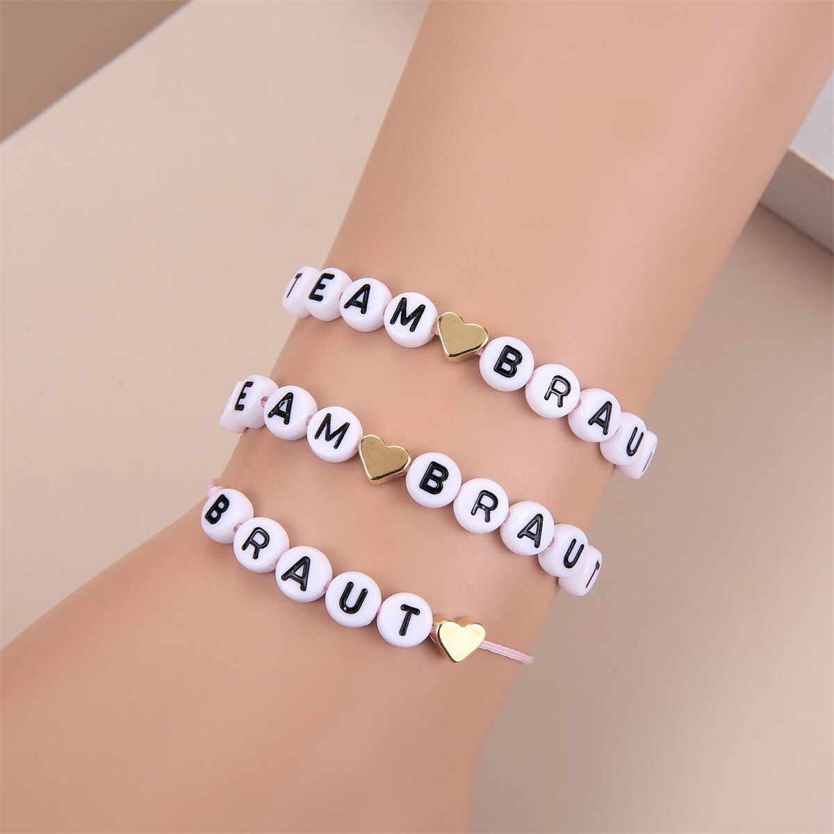 12pcs/set Acrylic Letter Charms Bracelets for Women Handmade Braided Bracelet Bangles Anklets Couples Wedding Party Jewelry