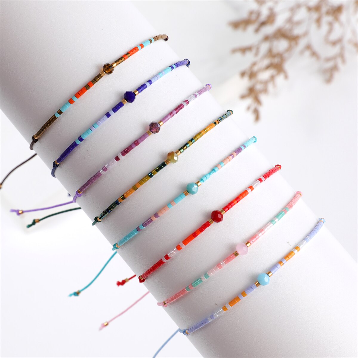 Handmade Pearl Bracelet & Bangle for Women Men Faceted Crystal Beads Pendant Adjustable Charm Stacking Femme Pulsera