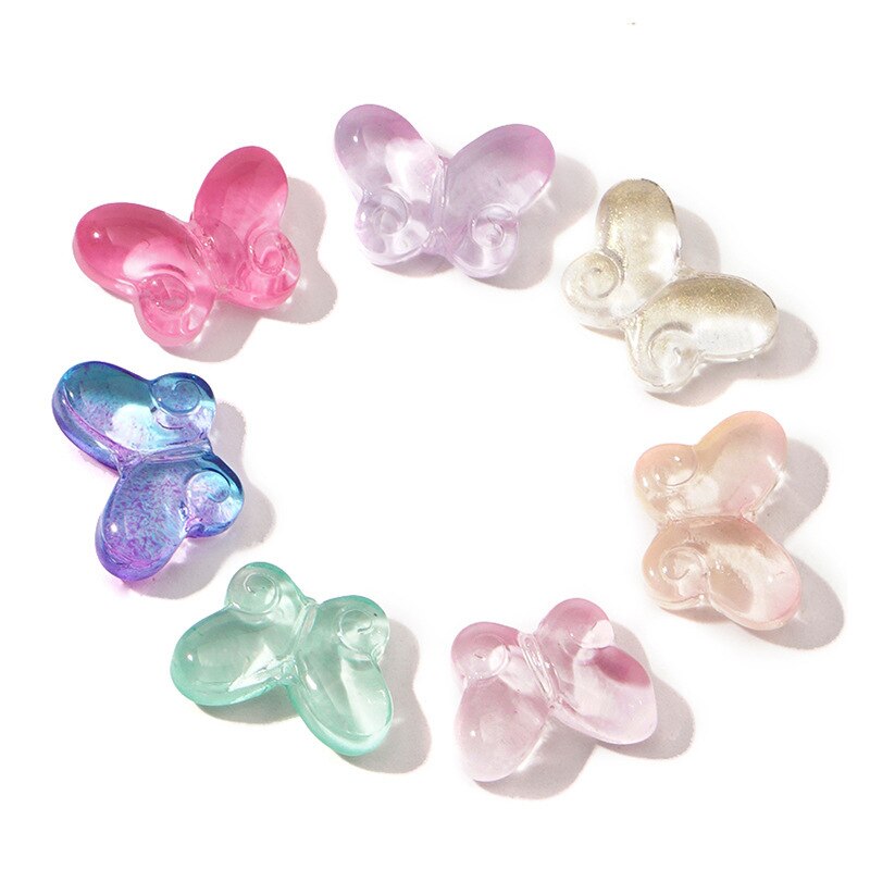 50pcs/lot Copper Insect Charms Clear Crystal Butterfly Animal Pendants DIY Making Earrings Necklaces Jewelry DIY Accessories