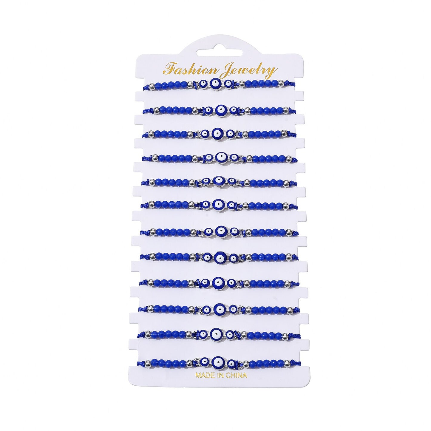 12 Pieces Evil Eye Charms Bracelet for Women Men Adjustable Hand Braided Rope Anklet Surf Jewelry Wholesale