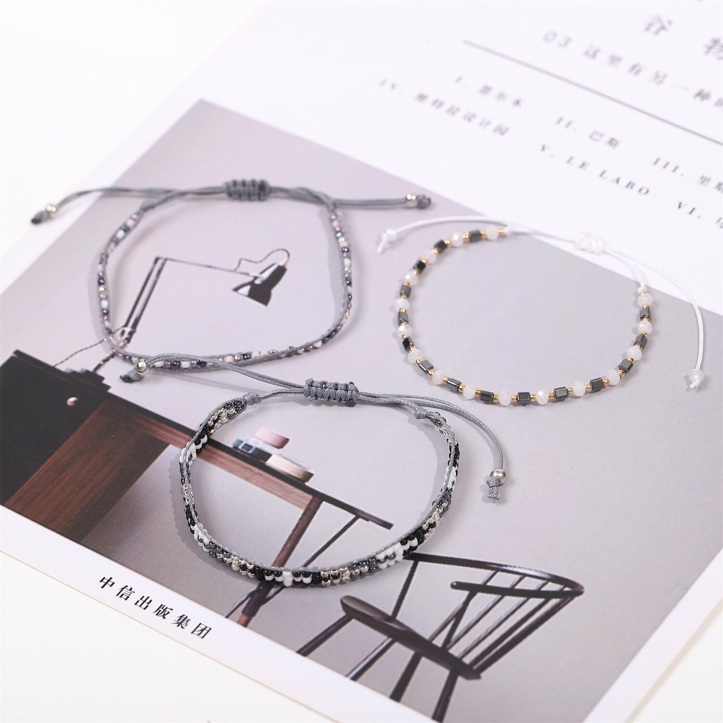 3pcs String Bracelets for Teen Girls Wave Boho Bracelets Surfer Bracelets for Women Adjustable Summer Beach Bracelets Anklets