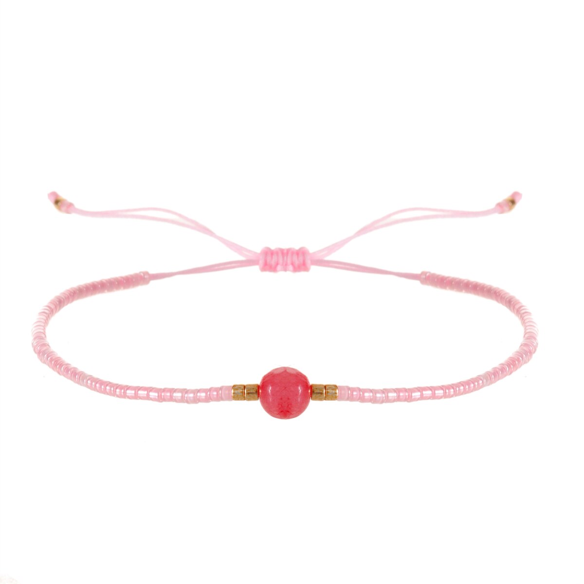 1pc Natural Stone Beads Pendant Charm Braided Bracelets for Women Girls Handmade Adjustable Chain Party Jewelry