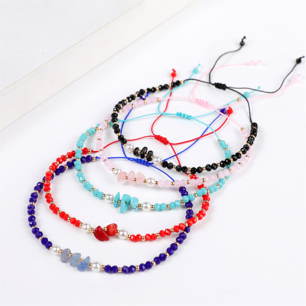 Faceted Crystal Bead Natural Stone Pendant Bracelet Adjustable Hand Woven Bracelet for Women Men Suitable Gifts Party Jewelry