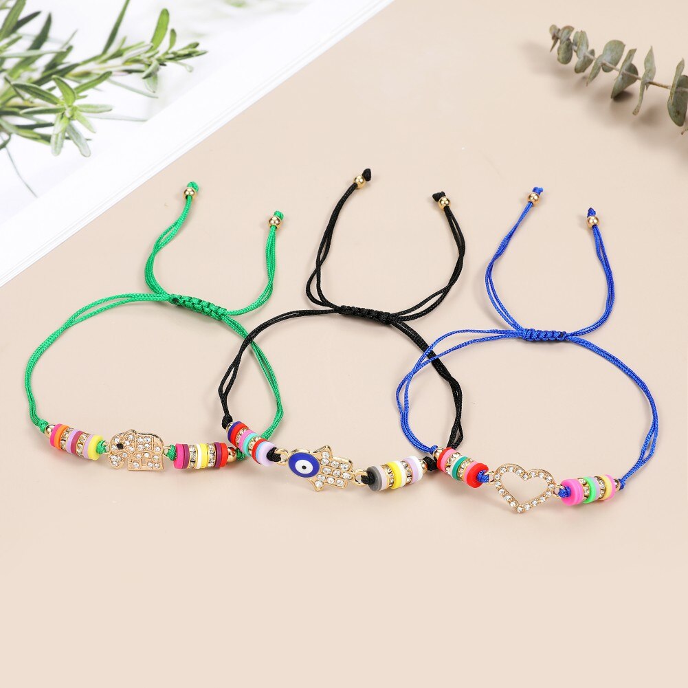 12 Pieces Lot Full Rhinestone Charm Bracelets Set Women Children Heart Turtle Pendant Friendship Pulsera Wristband Jewelry