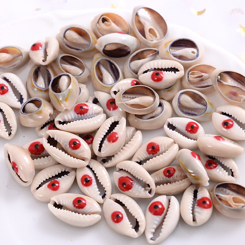 10pcs/lot Evil Eye Shell Beads Bracelet Connector Shells Beads Charms for Necklace Jewelry Making DIY Jewelry Wholesale