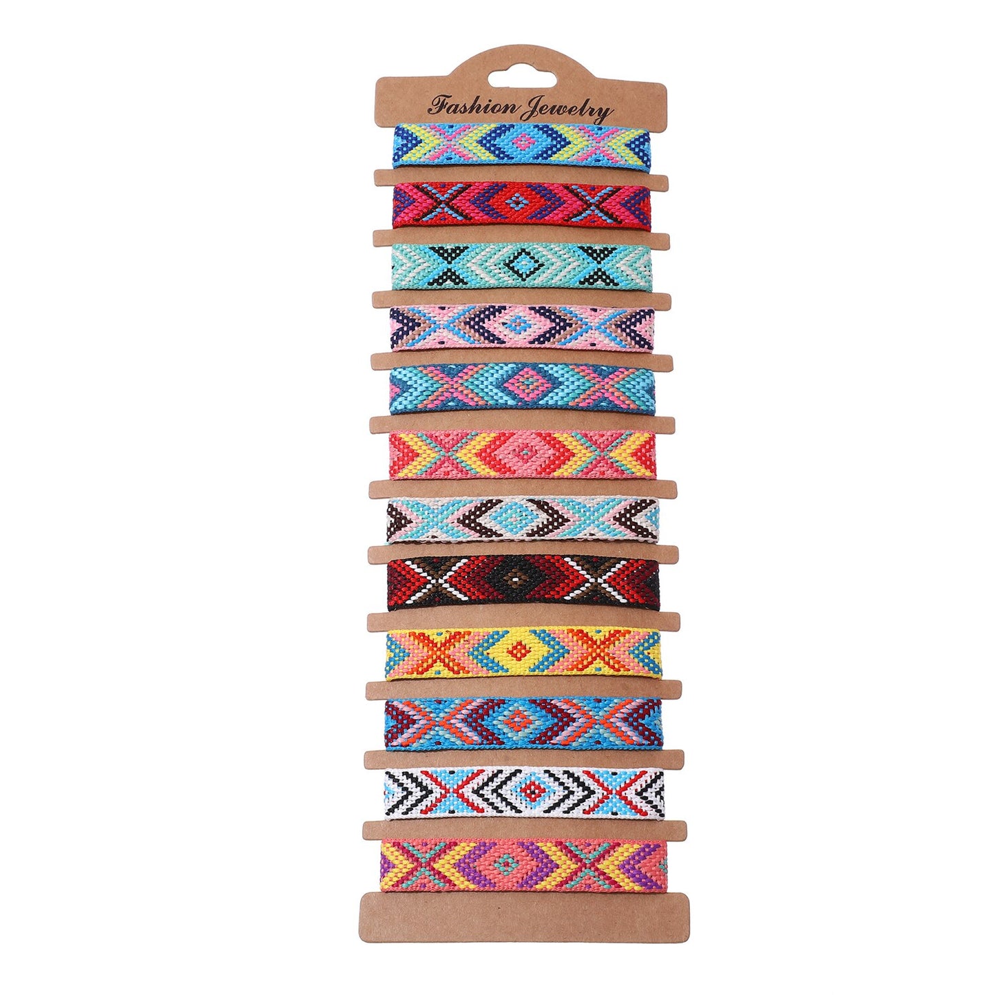 12 Pieces Woven Friendship Bracelets - 6 Styles Adjustable Handmade Braided Strings Multicolor Bracelets Anklet for Women Girls