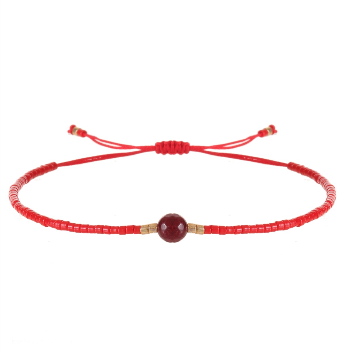 1pc Natural Stone Beads Pendant Charm Braided Bracelets for Women Girls Handmade Adjustable Chain Party Jewelry