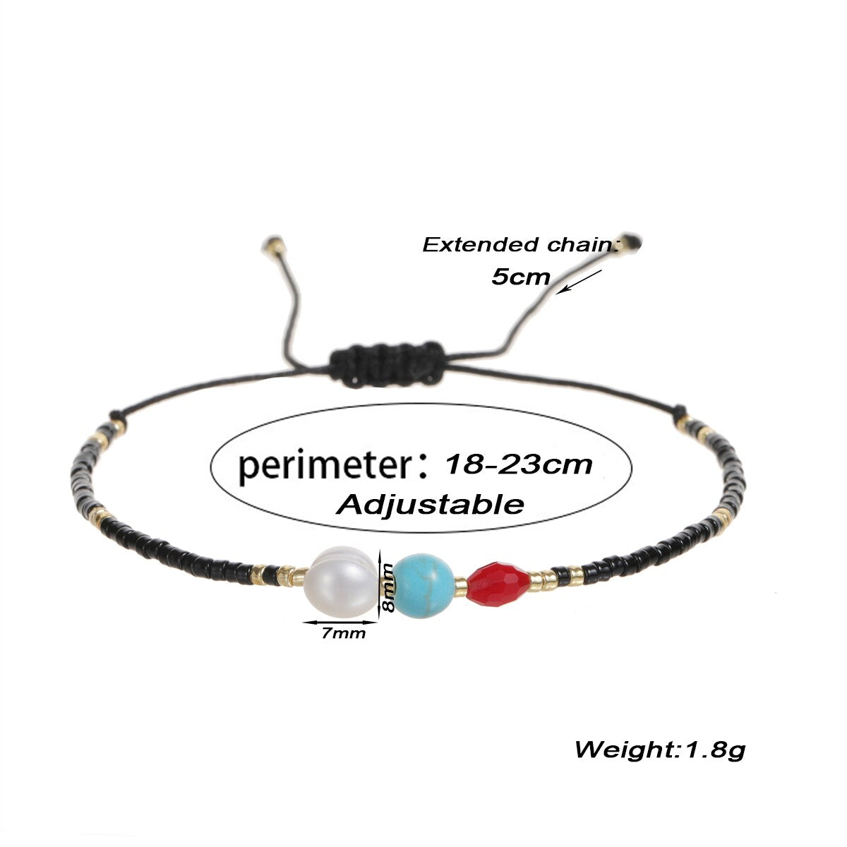 Handmade Seed Beads Charms Pearl Bracelets Adjustable Braided Bracelet Anklet Women Girl Wristband Cuff Jewelry
