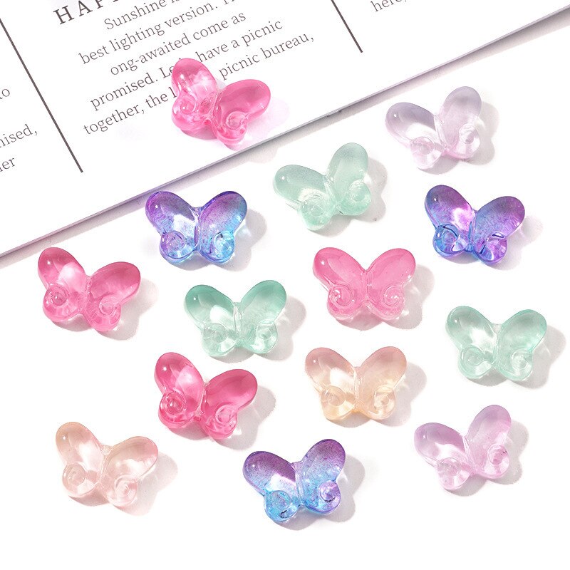 50pcs/lot Copper Insect Charms Clear Crystal Butterfly Animal Pendants DIY Making Earrings Necklaces Jewelry DIY Accessories