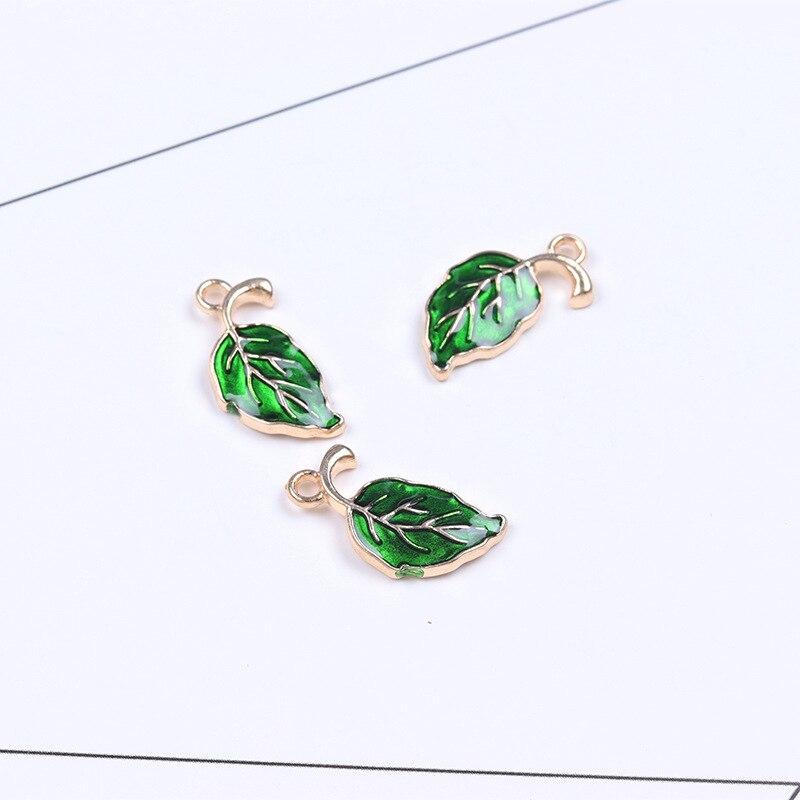 10pcs/lot Metal Drip Oil Leaf Plant Pendants for DIY Making Earrings Necklaces Jewelry DIY Accessories Wholesale
