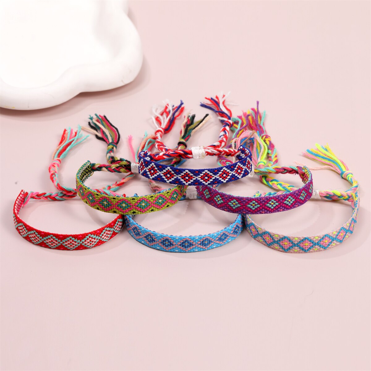 Handmade Woven Friendship Bracelets for Women Men Colorful Boho Surfer Bracelets Braided String Summer Beach Ankle Adjustable