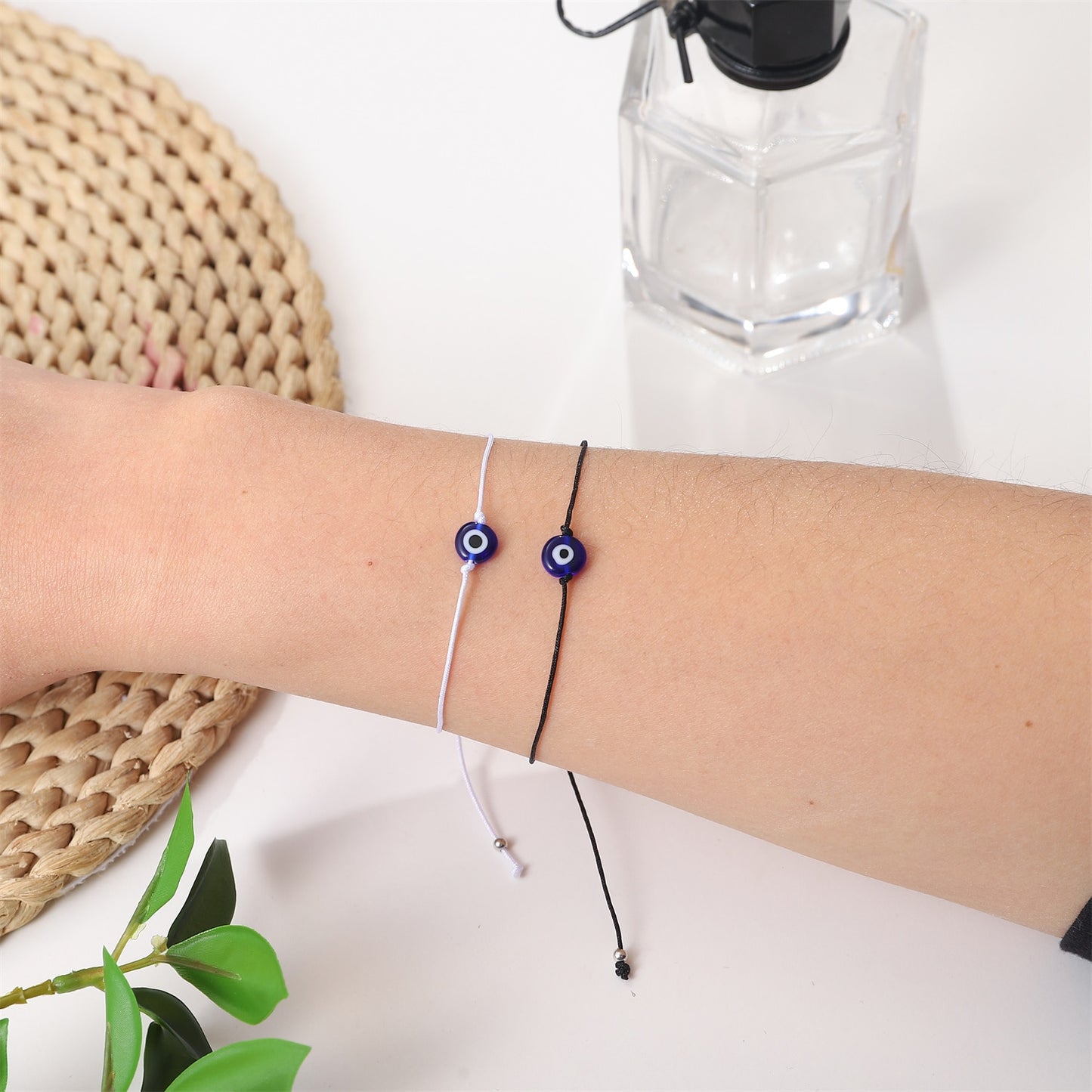 12pcs Turkish Style Evil Eye Bracelet for Women Men Teens Lucky Red Rope Handmade Wove Shell Pendant Surf Anklet Wholesale