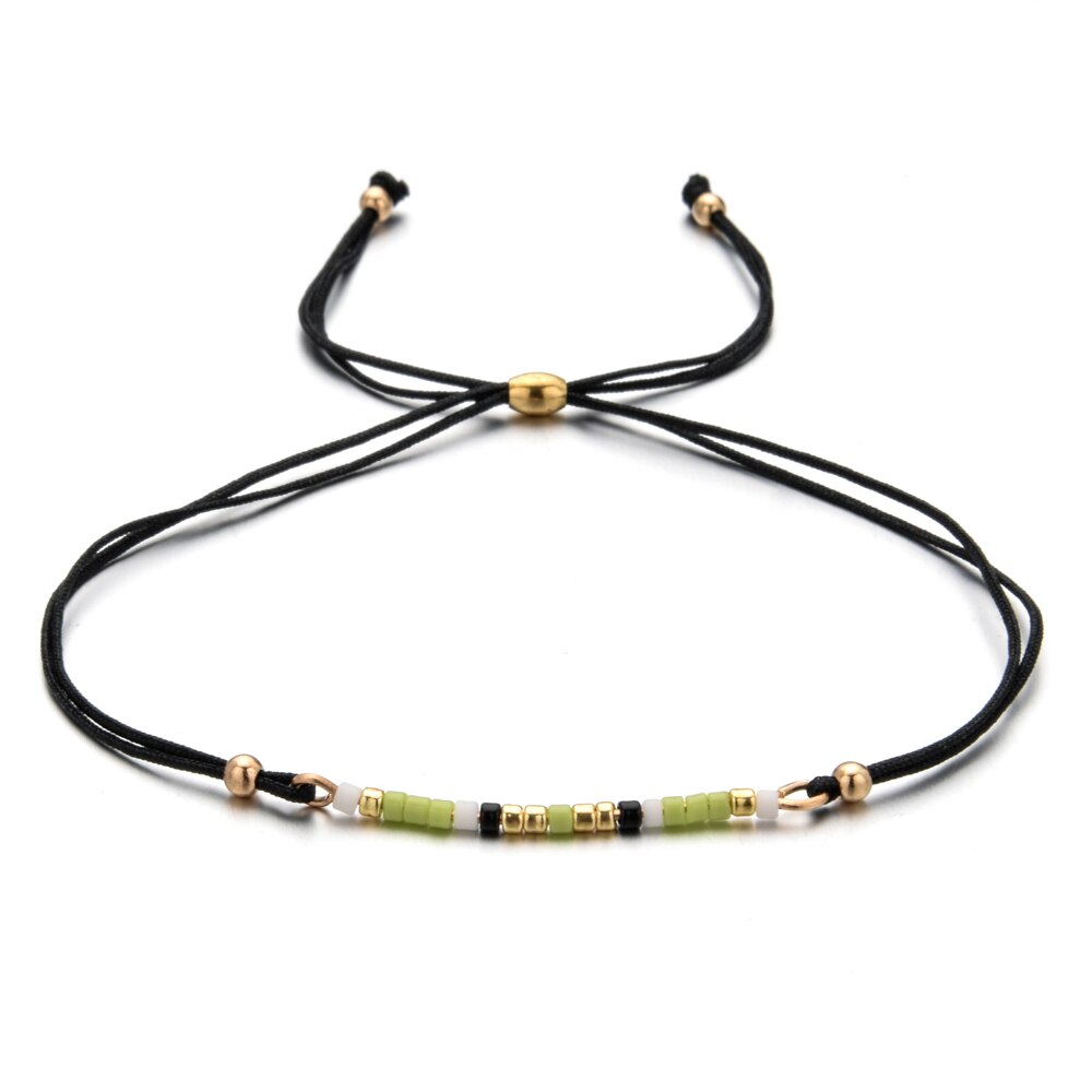 Boho Woman Men Handmade Weave Adjustable Rope Chain Crystal Seed Beads Bracelets Bangle Wristband Fashion Jewelry Drop Shipping