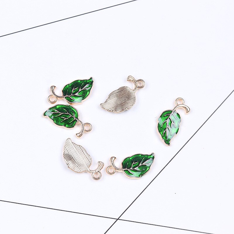 10pcs/lot Metal Drip Oil Leaf Plant Pendants for DIY Making Earrings Necklaces Jewelry DIY Accessories Wholesale