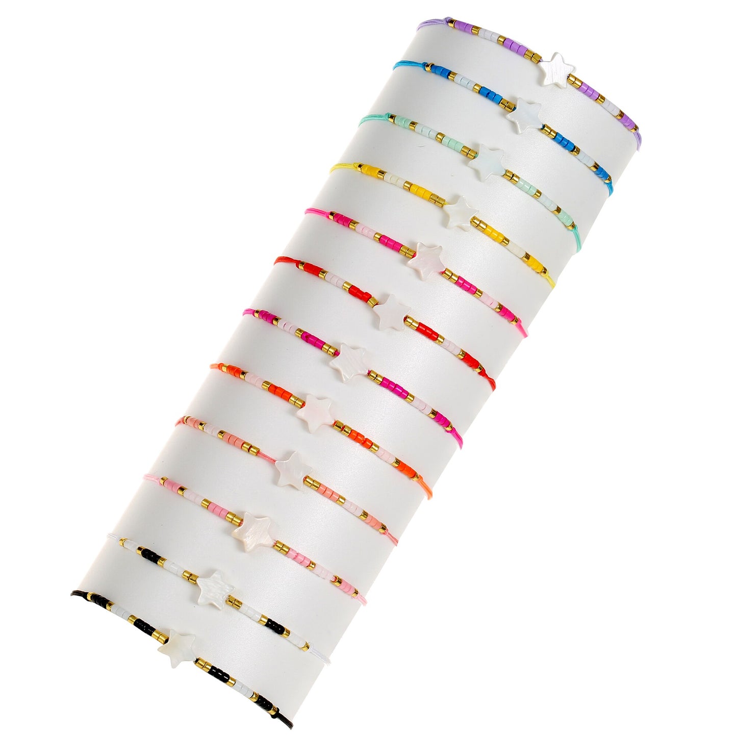 12pcs/set Shell Star Charms Bracelets High Quality Colorful Seeds Beads Handmade Braided Bracelet for Women Party Jewelry