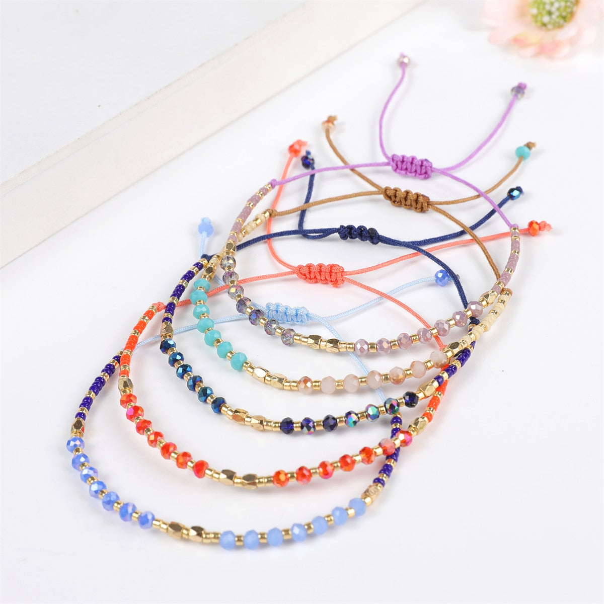 Fashion Glass Crystal Beaded Bracelets for Women Men Bracelet Beads Anklet Wrist Strap Ankle Jewelry Gift
