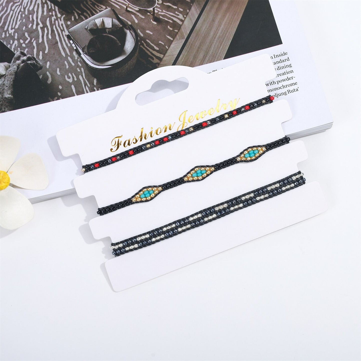 3pcs String Bracelets for Teen Girls Wave Boho Bracelets Surfer Bracelets for Women Adjustable Summer Beach Bracelets Anklets
