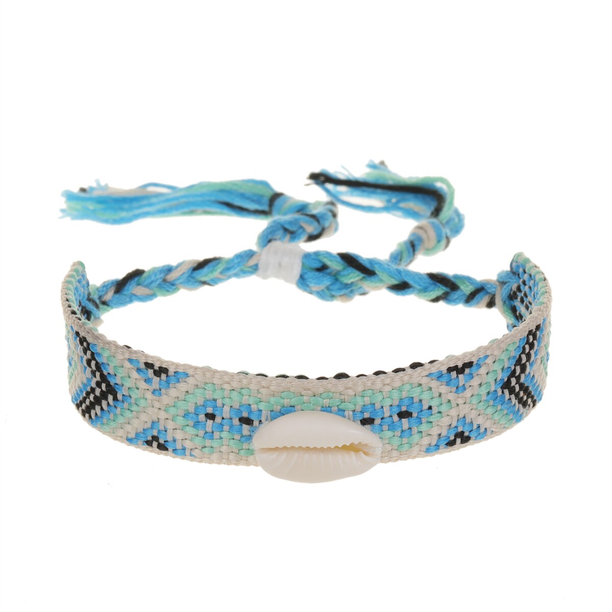 Bohemian Handmade Braid Shell Charms Bracelet Adjustable Rope Chain Bracelet Anklet for Women Girl Cuff Wristband Jewelry