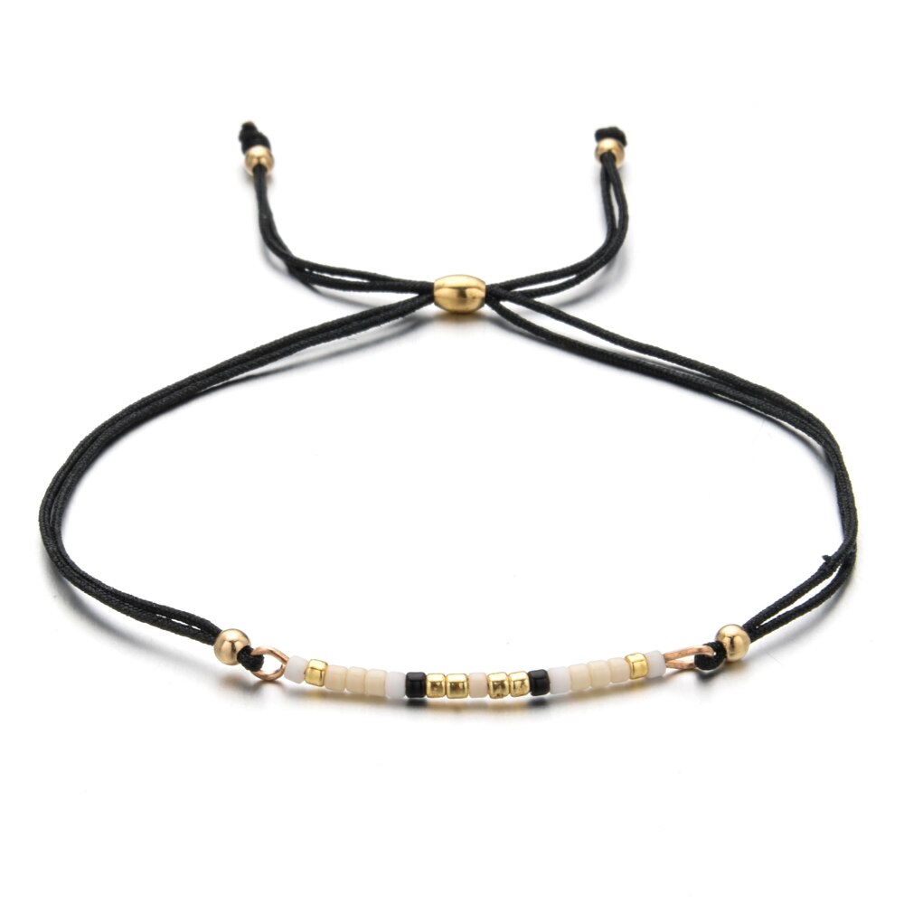 Boho Woman Men Handmade Weave Adjustable Rope Chain Crystal Seed Beads Bracelets Bangle Wristband Fashion Jewelry Drop Shipping