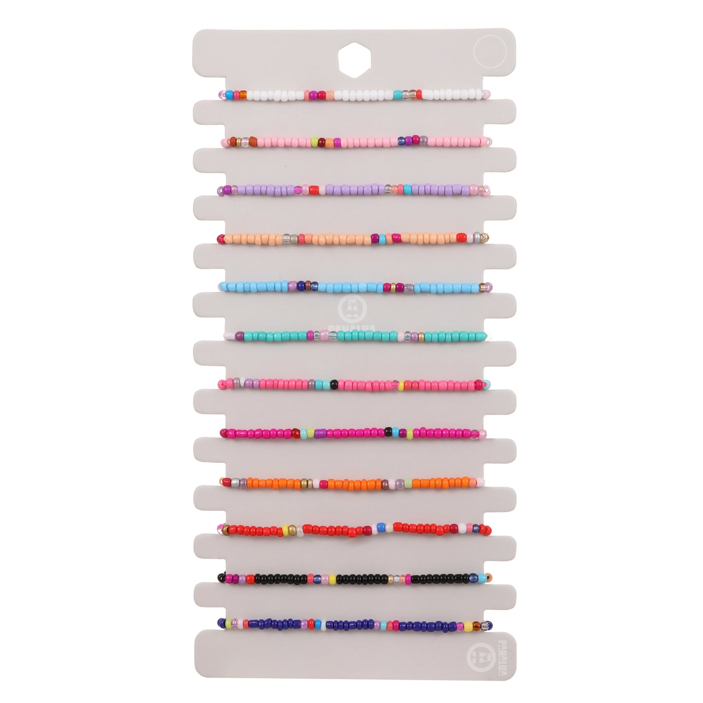 12pcs/lot Colorful Seeds Bead Bracelet for Women Men Adjustable Size Hand-woven Rope Chain Acrylic Bead Anklets