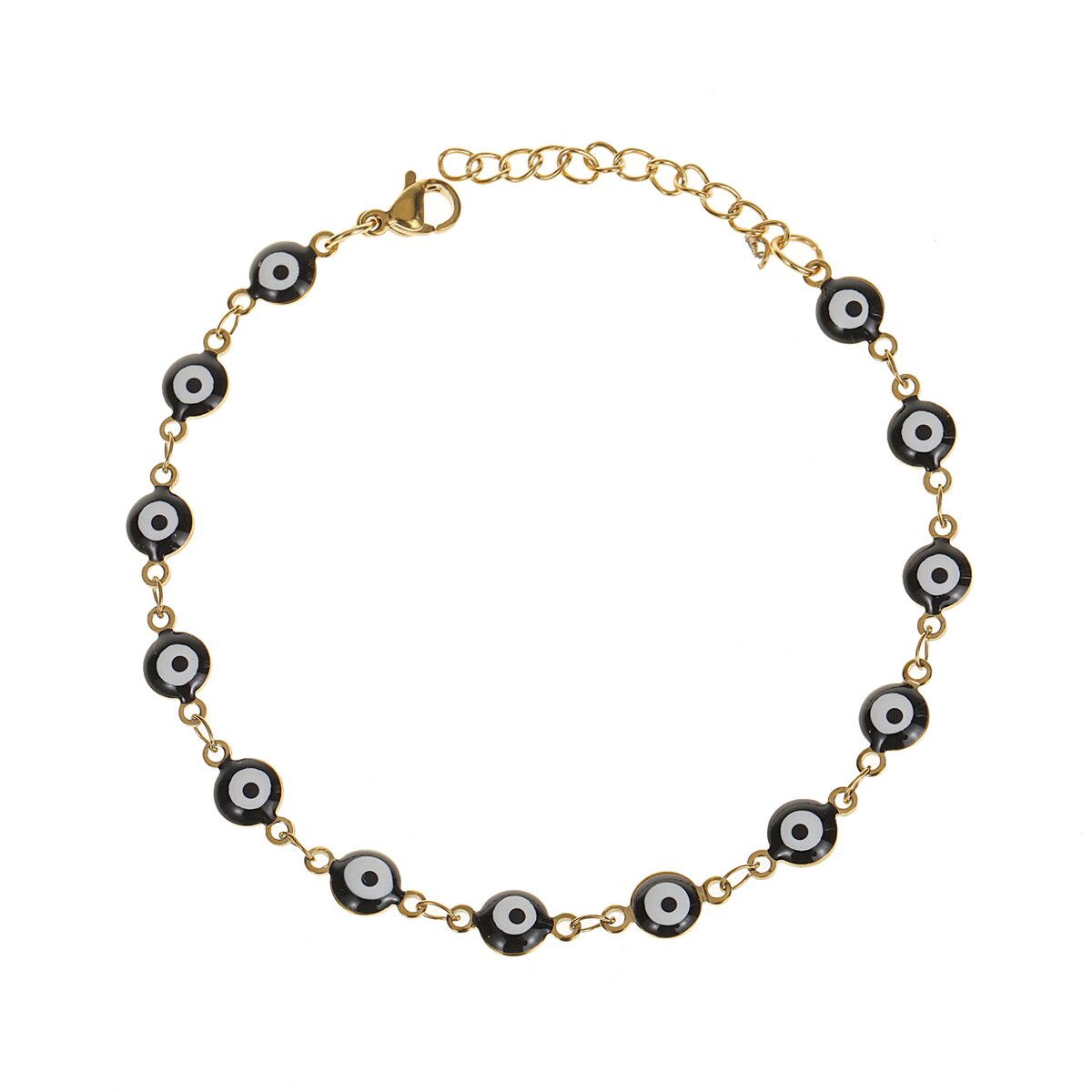 Stainless Steel Bracelets for Women Men Plated Gold Color Chain Simple Evil Eye Amulet Jewelry Gift