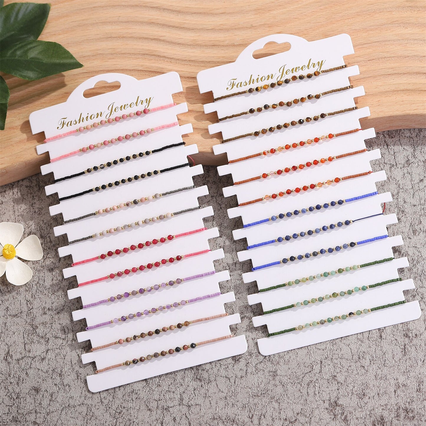 12pcs/lot Colorful Crystal Beads Charms Bracelet for Women Men Adjustable Hand Woven Bracelet Anklet Jewelry Gift Wholesale