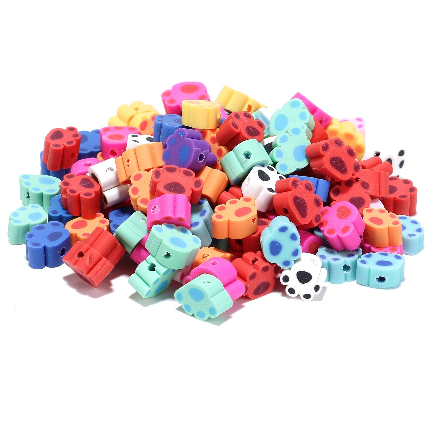 50pcs/lot Cartoon Flowers Evil Eye Polymer Clay Spacer Beads for Women Girls Jewelry Making DIY Bracelet Necklace Accessories