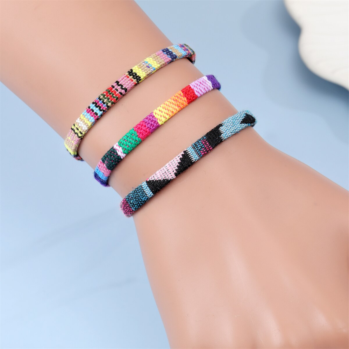 12 Pcs Boho Surfer Adjustable Waterproof Ethnic Bracelet Handmade Braided Bracelets Beach Colorful Thin String Rope Jewelry