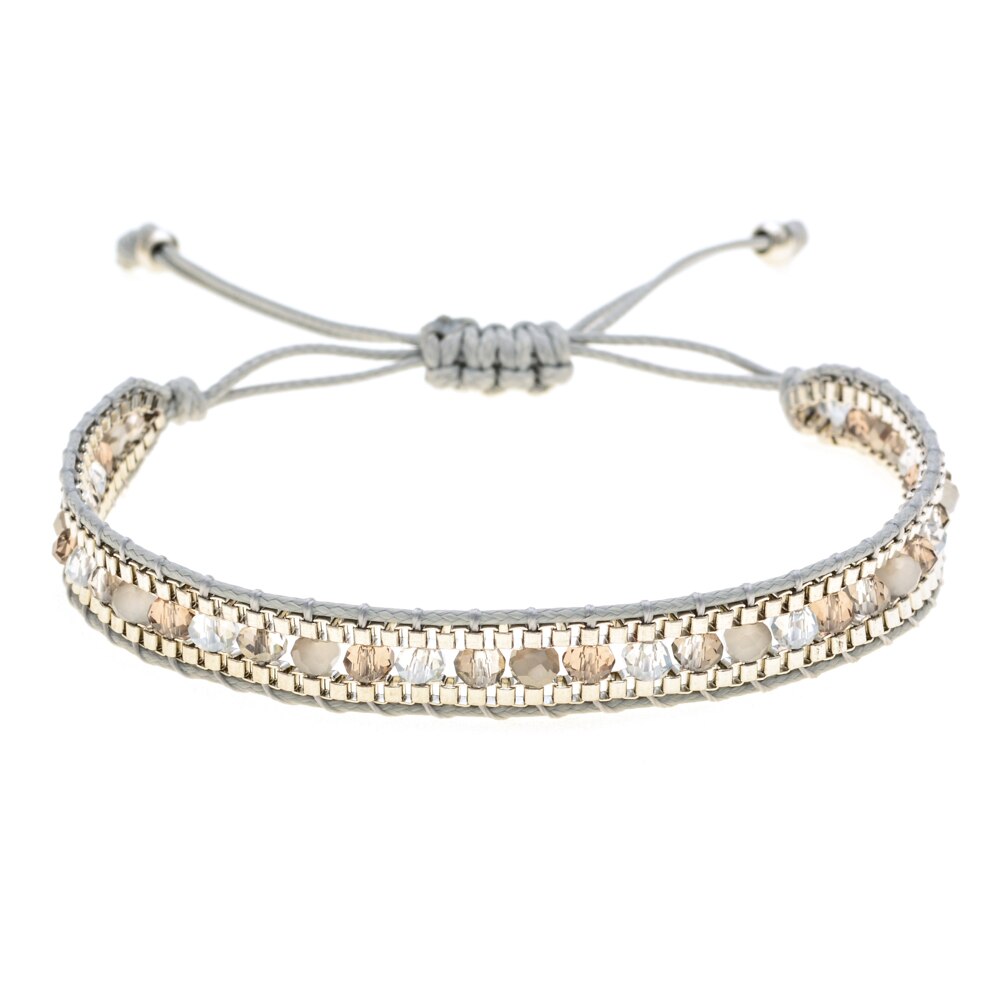 Bohemia Weave Bracelets for Women Adjustable Rope Chain Crystal Charms Braided Yoga Bracelet Bangle Jewelry Gift Wholesale