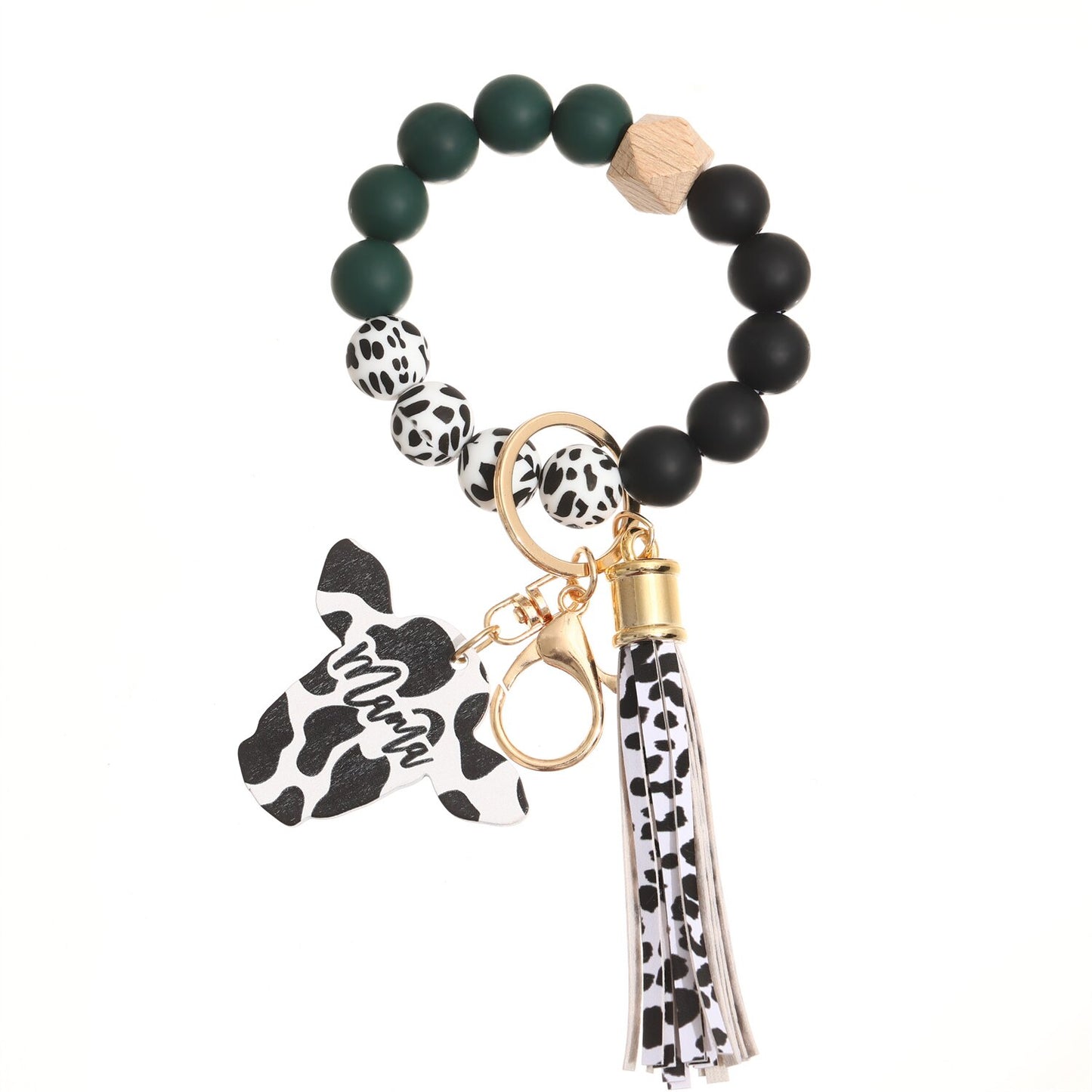 New Trendy Elegant Silicone Beads Bracelets Bangles for Women Key Chain Keychain Candy Color Large Beaded Bangle Charm Jewelry