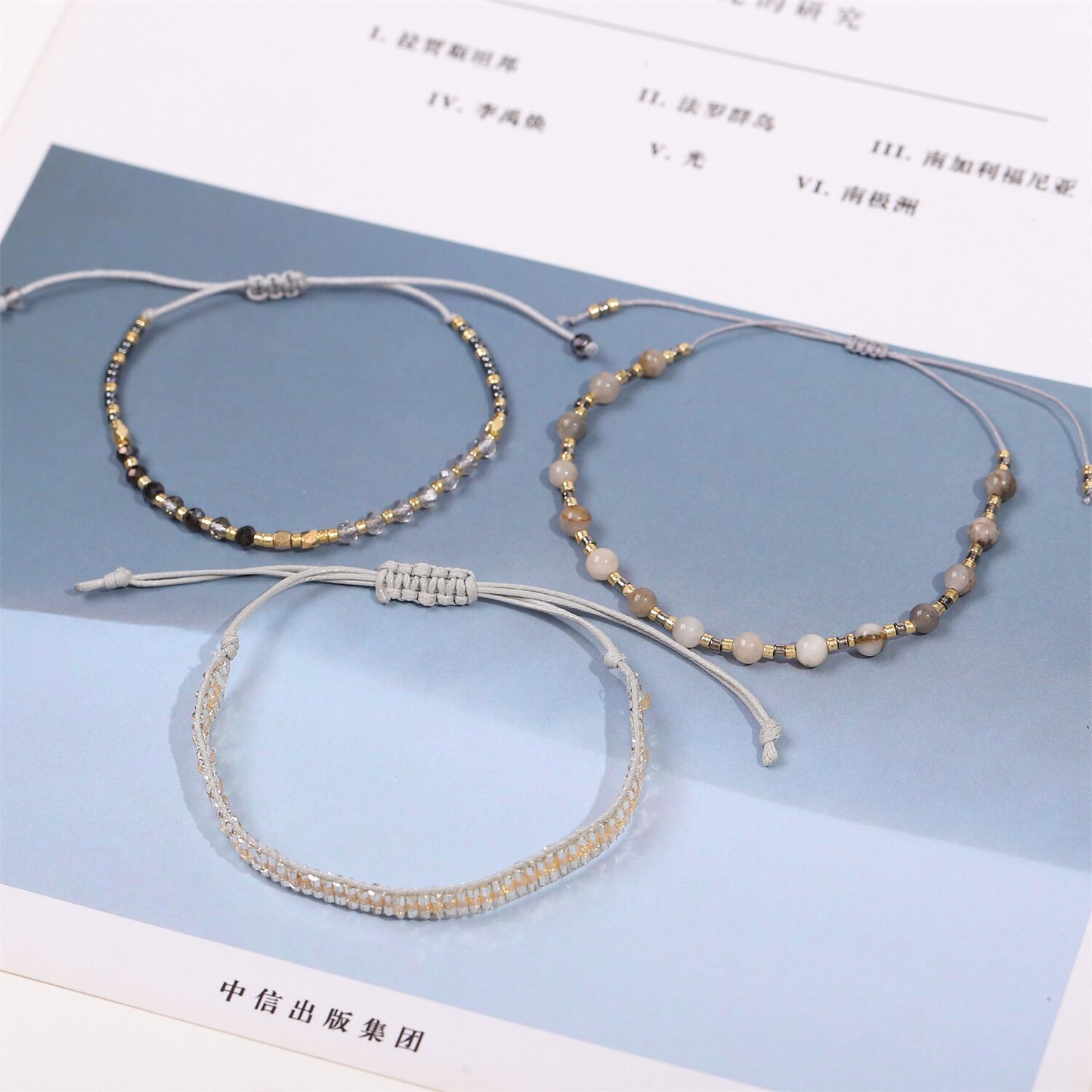 3pcs/set Boho Friendship Bracelets for Teen Girls Fashion Jewelry Handmade Woven Rope Chain Bobo Bangles Anklets Wholesale