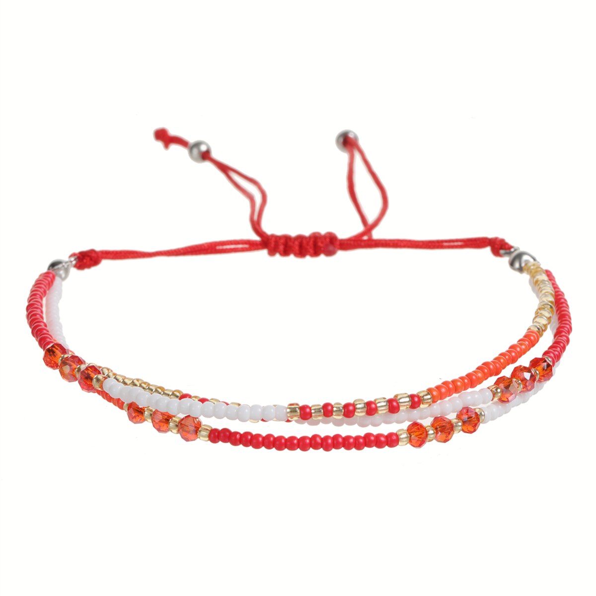 Multilayer Glass Beaded Bracelets for Women Handwoven Summer Surf Waterproof Adjustable Size Jewelry Pulsera