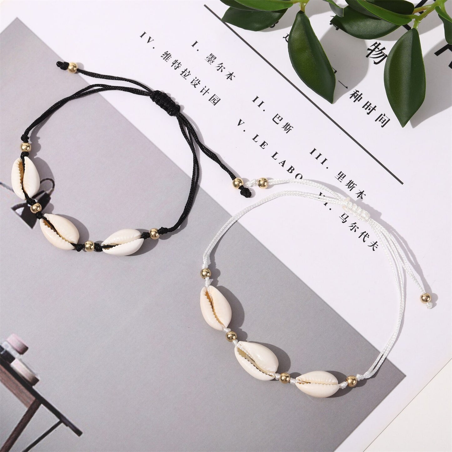 12Pcs Beach Shell Bracelet Anklet Set for Women Girls Summer Handmade Bracelets Ankle Bracelet Adjustable Bangle Wholesale