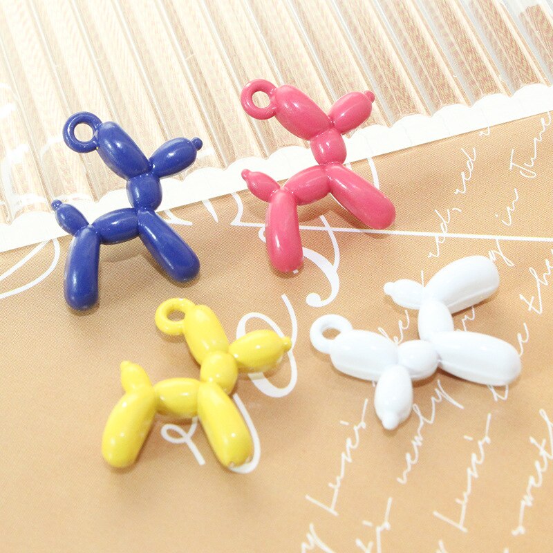 10pcs/lot Macaron Colorful Balloon Dog Charm for Earrings Necklace Bracelet Making Diy Jewelry Accessory Pendant