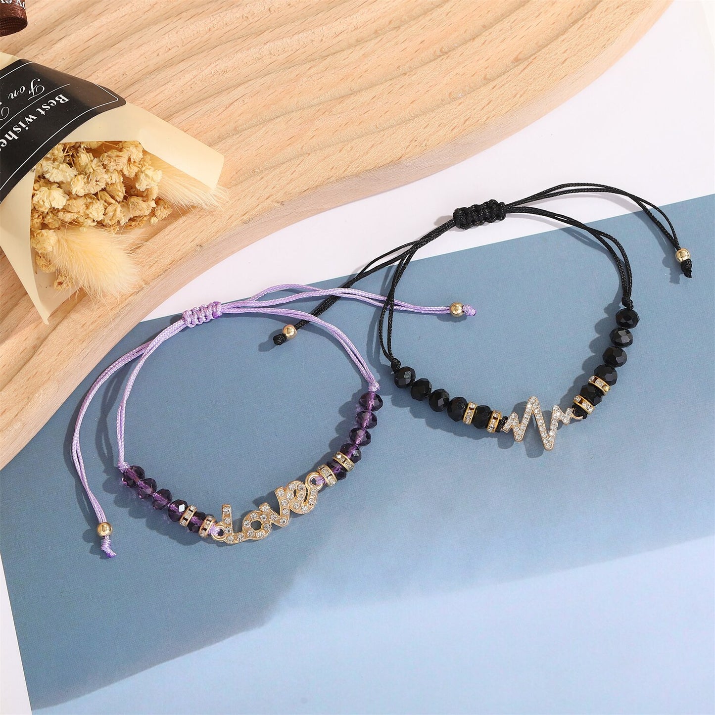 12 Pieces Crystal Tree of Life Infinite Love Charms Bracelet for Women Adjustable Hand Woven Heart Bracelets Anklets Jewelry