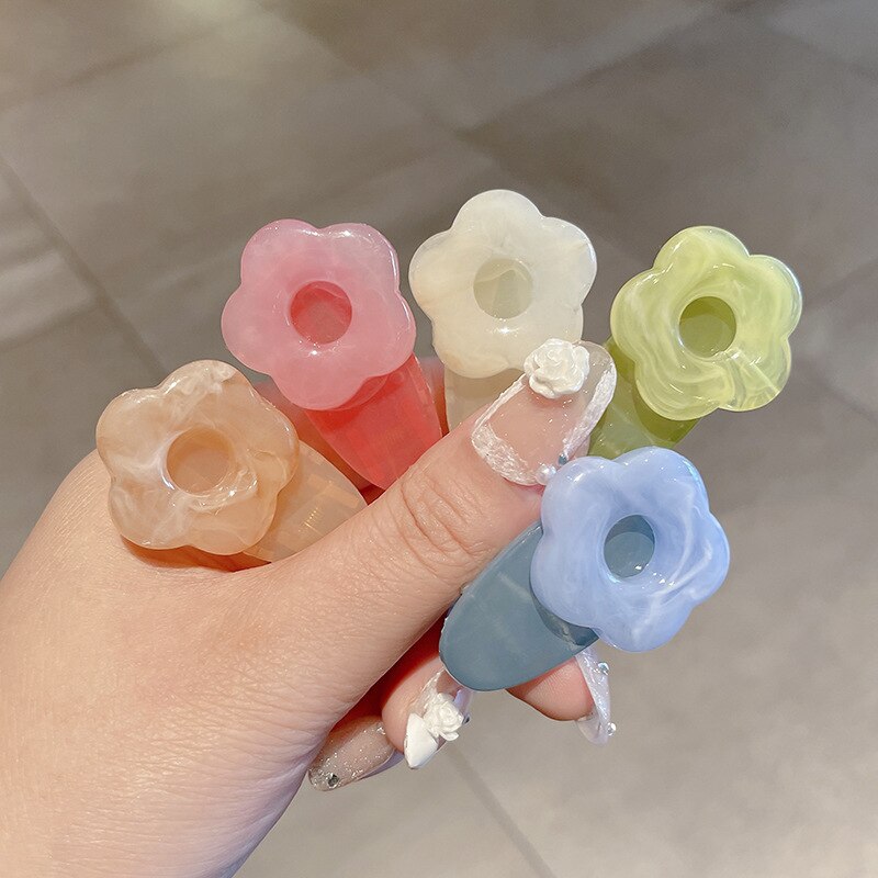 Fahsion Cute Flower Hairpin Women's Side Bangs Clip Hairpin 2023 New Clip Headdress Back Head Broken Hairpin Bb Clip for Girls