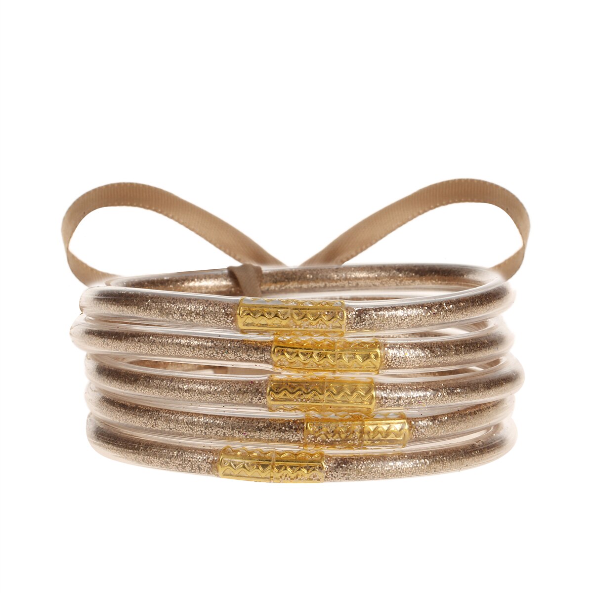Multi-Layered Jelly Bangles Bracelets for Women Glitter Filled Jelly Clear Silicone Bracelets for Girls Wide Wristband Jewelry