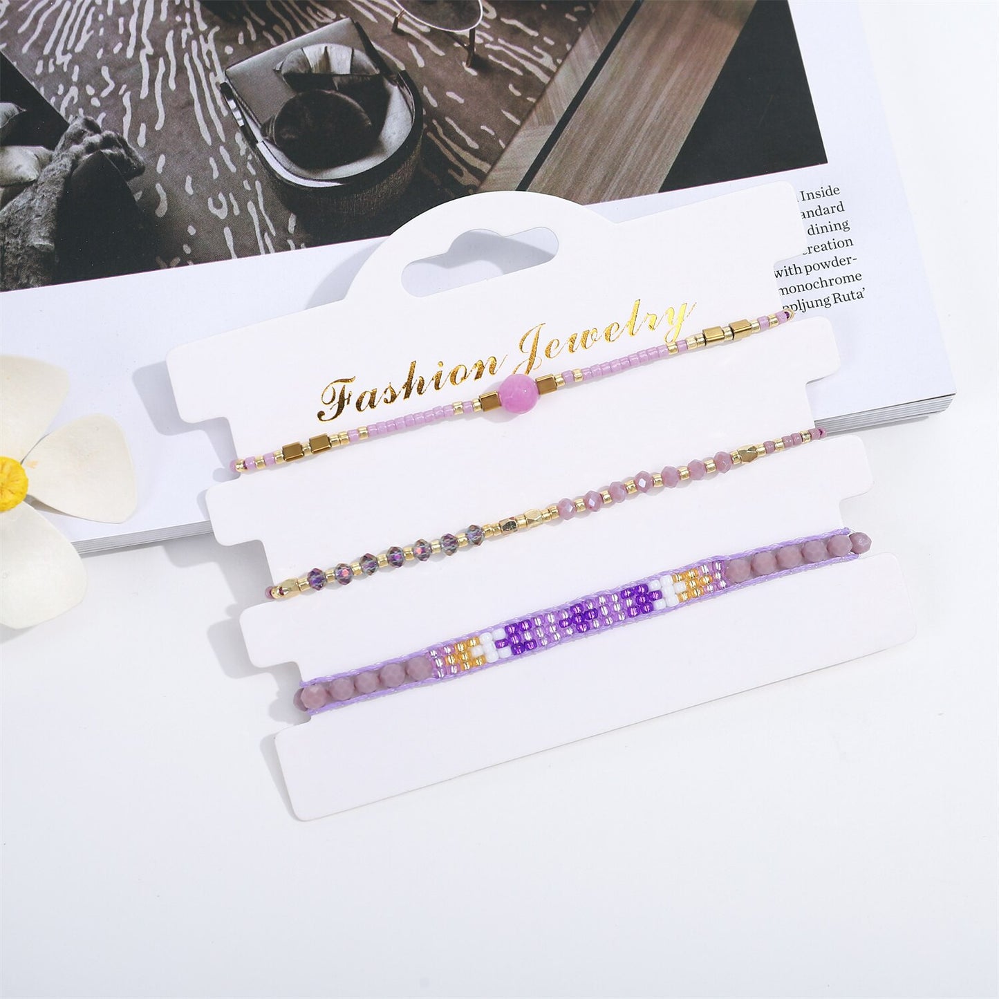3pcs/set Boho Friendship Bracelets for Teen Girls Fashion Jewelry Handmade Woven Rope Chain Bobo Bangles Anklets Wholesale
