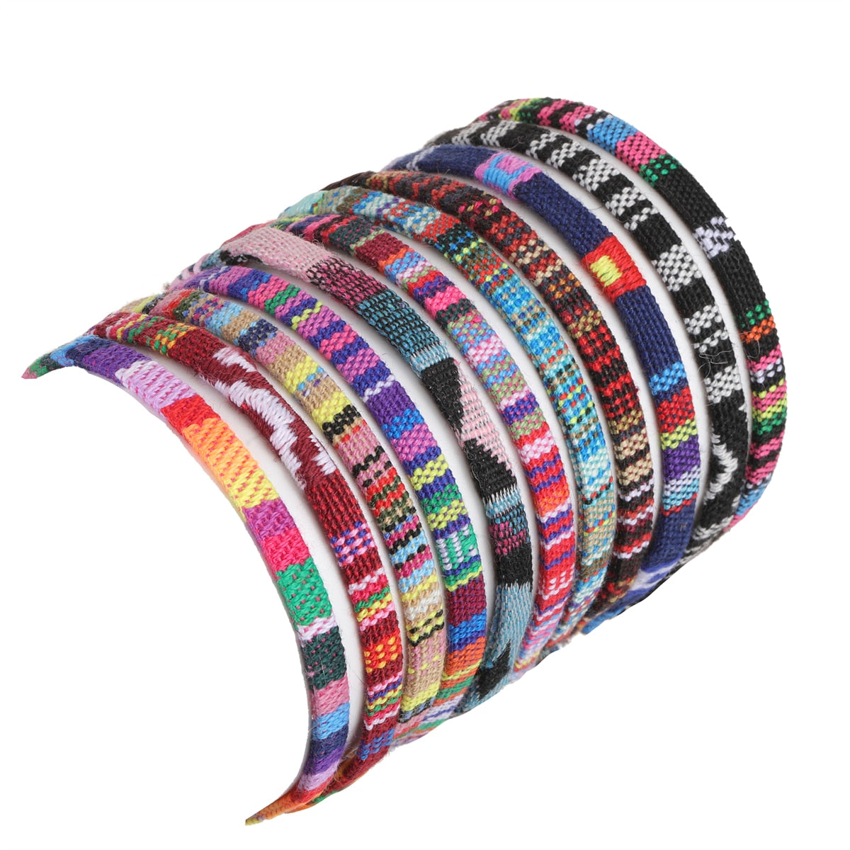 12 Pcs Boho Surfer Adjustable Waterproof Ethnic Bracelet Handmade Braided Bracelets Beach Colorful Thin String Rope Jewelry