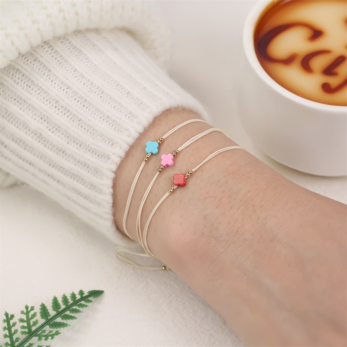 Handmade Natural Stone Turquoise Cross Pendant Knot Charms Knitted Bracelets Women Adjustable Wax Cord Chain Wristband Jewelry