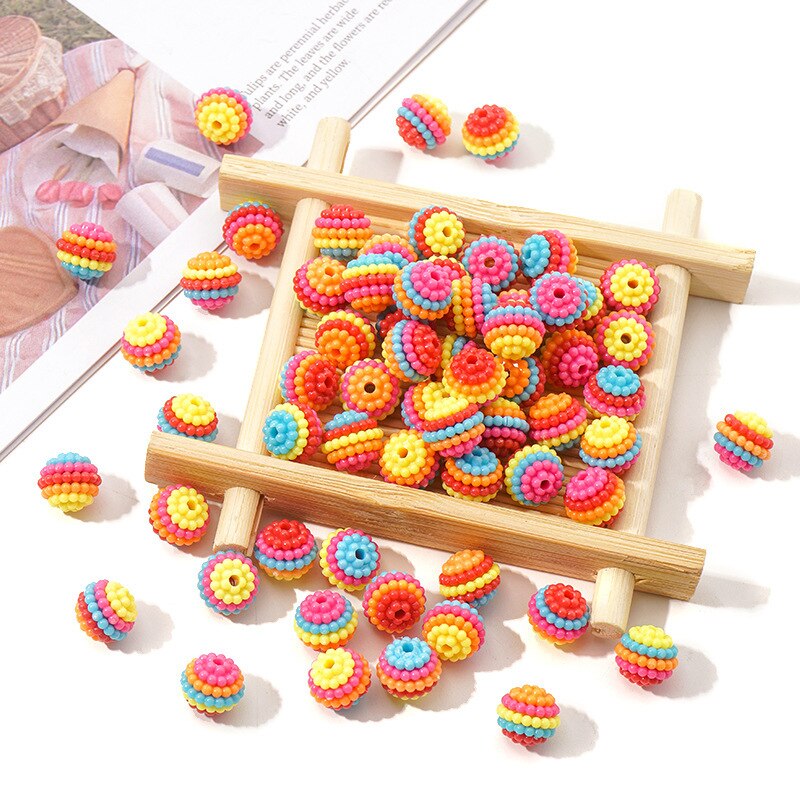 100Pcs/lot 10mm ABS Colorful Bayberry Ball Loose Beads for Jewelry Making Necklaces Bracelets DIY Accessories Wholesale
