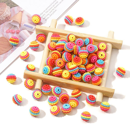 100Pcs/lot 10mm ABS Colorful Bayberry Ball Loose Beads for Jewelry Making Necklaces Bracelets DIY Accessories Wholesale